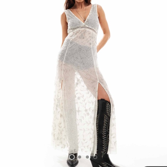 ASOS White Lace Maxi Dress - Picture 1 of 3
